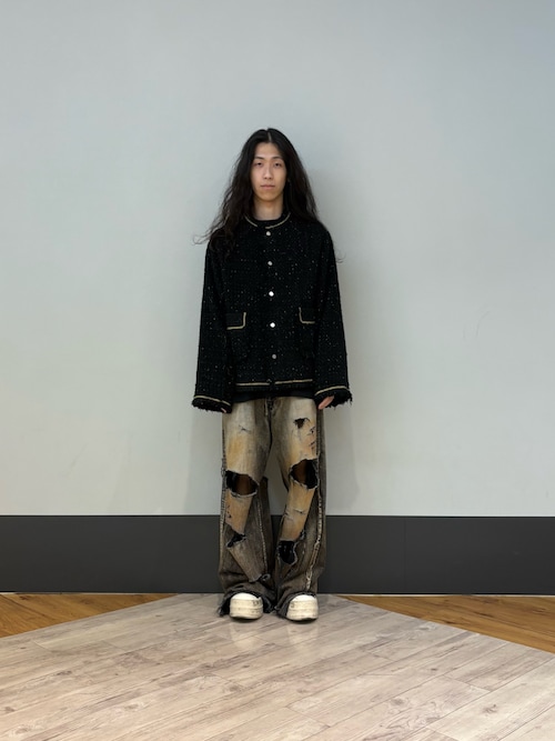DankeSchon/ダンケシェーン/CHAIN EMBROIDERY TWEED JACKET