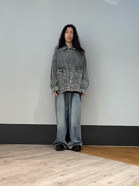 「アイテム（カバーオール）」を使った、NABEさん（メンズ・169cm）の秋コーディネート