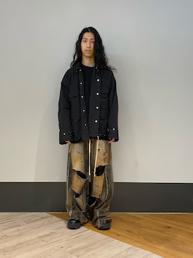 「DANKE SCHON（ダンケシェーン）のアイテム（ミリタリージャケット）」を使った、NABEさん（メンズ・169cm）の秋コーディネート