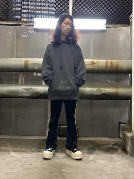 「needles トラックパンツ」｜NABEさん（メンズ・169cm）の冬コーディネート