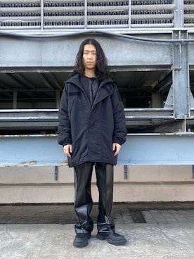 「needles トラックパンツ」｜NABEさん（メンズ・169cm）の冬コーディネート