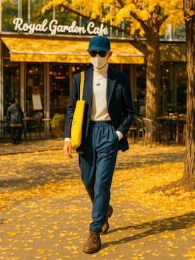 「アイテム（Tシャツ/カットソー）」を使った、munchausenさん（メンズ・173cm）の秋コーディネート