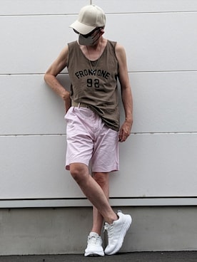 「アイテム（タンクトップ）」を使った、munchausenさん（メンズ・173cm）の夏コーディネート