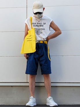 「アイテム（トートバッグ）」を使った、munchausenさん（メンズ・173cm）の夏コーディネート