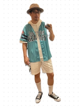 「KANGOL（カンゴール）のアイテム（トップス）」を使った、susumubb1さん（メンズ・172cm）の夏コーディネート