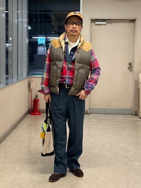 「アイテム（ダウンベスト）」を使った、susumubb1さん（メンズ・172cm）の秋コーディネート