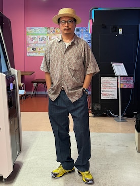 「アイテム（帽子、ベージュ系）」を使った、susumubb1さん（メンズ・172cm）の夏コーディネート