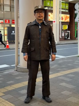 「6crayonのアイテム（キャップ、ベージュ系）」を使った、susumubb1さん（メンズ・172cm）の春コーディネート