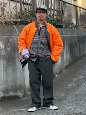 「Needles（ニードルス）のアイテム」を使った、susumubb1さん（メンズ・172cm）の冬コーディネート