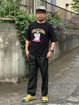 「ASICS（アシックス）のアイテム」を使った、susumubb1さん（メンズ・172cm）の夏コーディネート