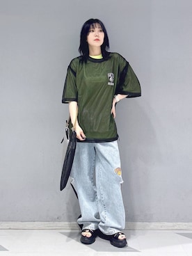 「RAGEBLUE（レイジブルー）のアイテム（トートバッグ）」を使った、mayukaさん（レディース・162cm）の春コーディネート