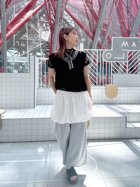 「アイテム（スウェットパンツ）」を使った、mayukaさん（レディース・162cm・20代）の夏コーディネート