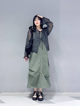 「RAGEBLUE（レイジブルー）のアイテム（ジャンパースカート）」を使った、mayukaさん（レディース・162cm）の夏コーディネート