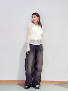 「RAGEBLUE（レイジブルー）のアイテム（Tシャツ/カットソー）」を使った、mayukaさん（レディース・162cm）の秋コーディネート