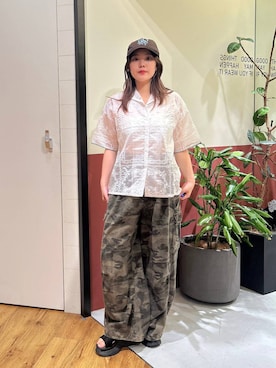 「RAGEBLUE（レイジブルー）のアイテム（シャツ/ブラウス）」を使った、mayukaさん（レディース・162cm）の夏コーディネート