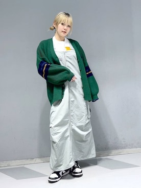 「RAGEBLUE（レイジブルー）のアイテム（ジャンパースカート）」を使った、mayukaさん（レディース・162cm）の冬コーディネート