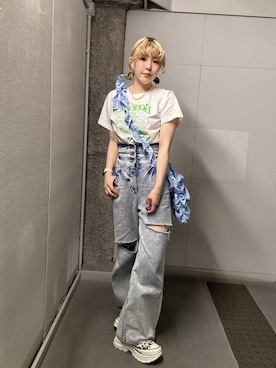「JEANASIS（ジーナシス）のアイテム（スリッポン）」を使った、mayukaさん（レディース・162cm）の春コーディネート