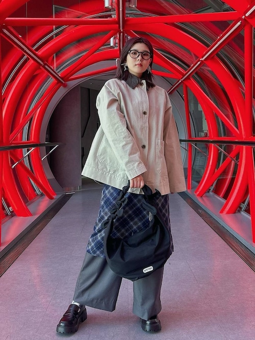 セール】襟レザー/ヴィンテージライクBIGカバーオール（ブルゾン