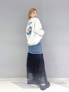「アイテム（スウェット）」を使った、mayukaさん（レディース・162cm・20代）の秋コーディネート