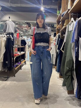「RAGEBLUE（レイジブルー）のアイテム（キャミソール）」を使った、mayukaさん（レディース・162cm）の夏コーディネート