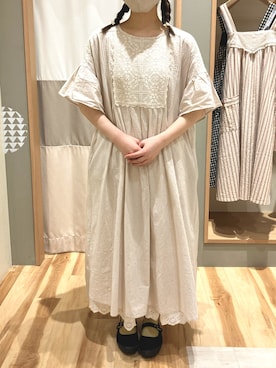 「Samansa Mos2（サマンサ モスモス）のモチーフレースワンピース（ワンピース）」を使った、みーさん（レディース・159cm）の春コーディネート