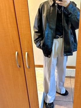 「adrer」｜「アイテム（その他アウター）」を使った、Eneさん（メンズ・163cm）の冬コーディネート