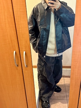 「adrer」｜「アイテム（その他アウター）」を使った、Eneさん（メンズ・163cm）の冬コーディネート