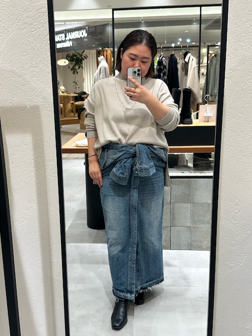 ノーカラーデニムワンピース（ワンピース）｜LOUNGEDRESS（ラウンジ