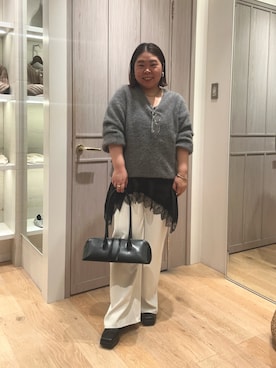 「アイテム（ピアス（両耳用））」を使った、Shirabeさん（レディース・155cm）の冬コーディネート