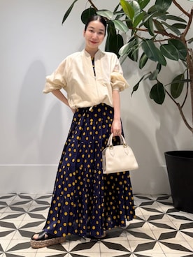 「MACPHEE（マカフィー）のアイテム（ジャケット/アウター）」を使った、Nito_TOMORROWLANDさん（レディース・158cm）の夏コーディネート