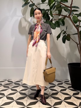 「アイテム（バンダナ/スカーフ）」を使った、Nito_TOMORROWLANDさん（レディース・158cm）の夏コーディネート