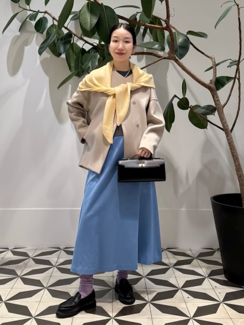 ウールカシミヤビーバー ショートコクーンコート（ノーカラーコート