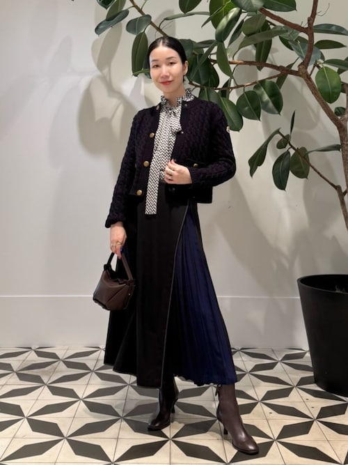 未使用級 トゥモローランド ボールジィ モノグラムプリント フリルネックブラウス Ballsey - Ballsey モノグラムプリント フリルネックブラウスの