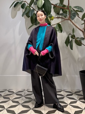 「アイテム（ジャケット/アウター、ブルー系）」を使った、Nito_TOMORROWLANDさん（レディース・158cm）の冬コーディネート