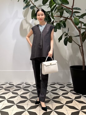 「オフィススタイル」｜「アイテム（キャミソール）」を使った、Nito_TOMORROWLANDさん（レディース・158cm）の夏コーディネート