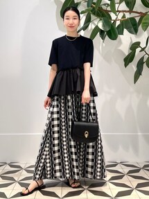 Ballsey フリンジギンガムチェック フリルギャザースカート ボールジー BALLSEY（ボールジィ）の「フリンジギンガムチェック フリル