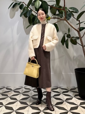 「アイテム（キャミソール）」を使った、Nito_TOMORROWLANDさん（レディース・158cm）の冬コーディネート