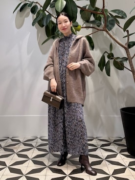 「アイテム（キャミソール、ブラック系）」を使った、Nito_TOMORROWLANDさん（レディース・158cm）の冬コーディネート