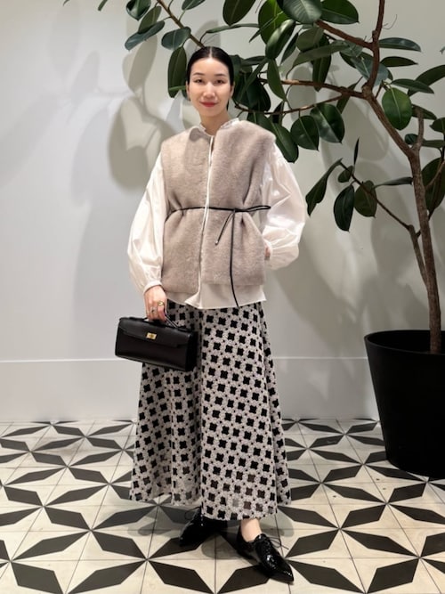 トゥモローランドコレクションジレ ブークレーファンシー クルーネックジレ（ベスト