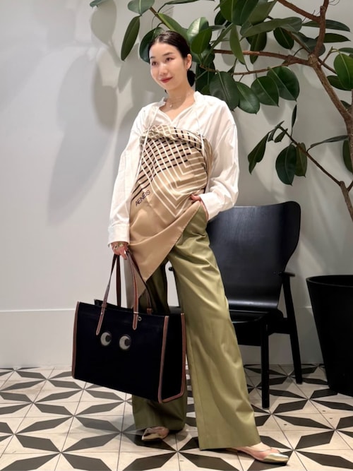 【ディオール】ワイドレッグパンツ コットンギャバジン コットンギャバジン タックワイドパンツ｜トゥモローランド 公式通販