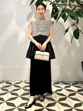 「ぺプラムトップス」｜「アイテム（ワンピース/ドレス）」を使った、Nito_TOMORROWLANDさん（レディース・158cm）の夏コーディネート