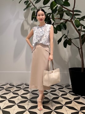 「オフィススタイル」｜「アイテム（キャミソール）」を使った、Nito_TOMORROWLANDさん（レディース・158cm）の夏コーディネート