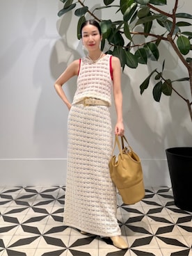 「アイテム（タンクトップ、レッド系）」を使った、Nito_TOMORROWLANDさん（レディース・158cm）の夏コーディネート