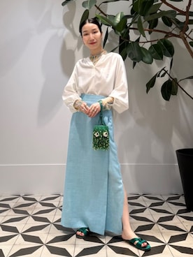「MACPHEE（マカフィー）のアイテム」を使った、Nito_TOMORROWLANDさん（レディース・158cm）の夏コーディネート