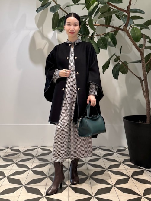 別注】MACKINTOSH SANQUHAR EX ケープコート（ノーカラーコート