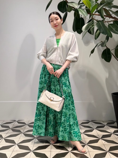 mariha マリハ　tomorrowland 花の香りのスカート　36 緑 セール】【別注】MARIHA 花の香りのスカート（スカート