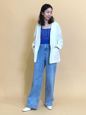 「MACPHEE（マカフィー）のアイテム（ノーカラージャケット）」を使った、Nito_TOMORROWLANDさん（レディース・158cm）の春コーディネート