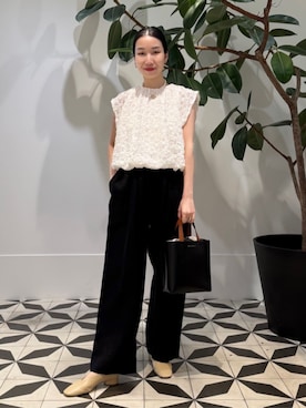 BACCA（バッカ）の「リネン ハイウエストストレートパンツ