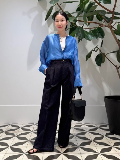セルロースポリエステルオーガンジー サイドギャザーシャツ Ballsey セルロースポリエステルオーガンジー サイドギャザーシャツ
