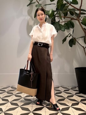 「MACPHEE（マカフィー）のアイテム」を使った、Nito_TOMORROWLANDさん（レディース・158cm）の夏コーディネート